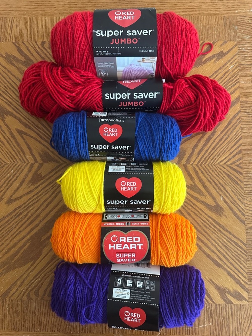 Red Heart Super Saver 100% Acrylic Yarn Mixed Bundle